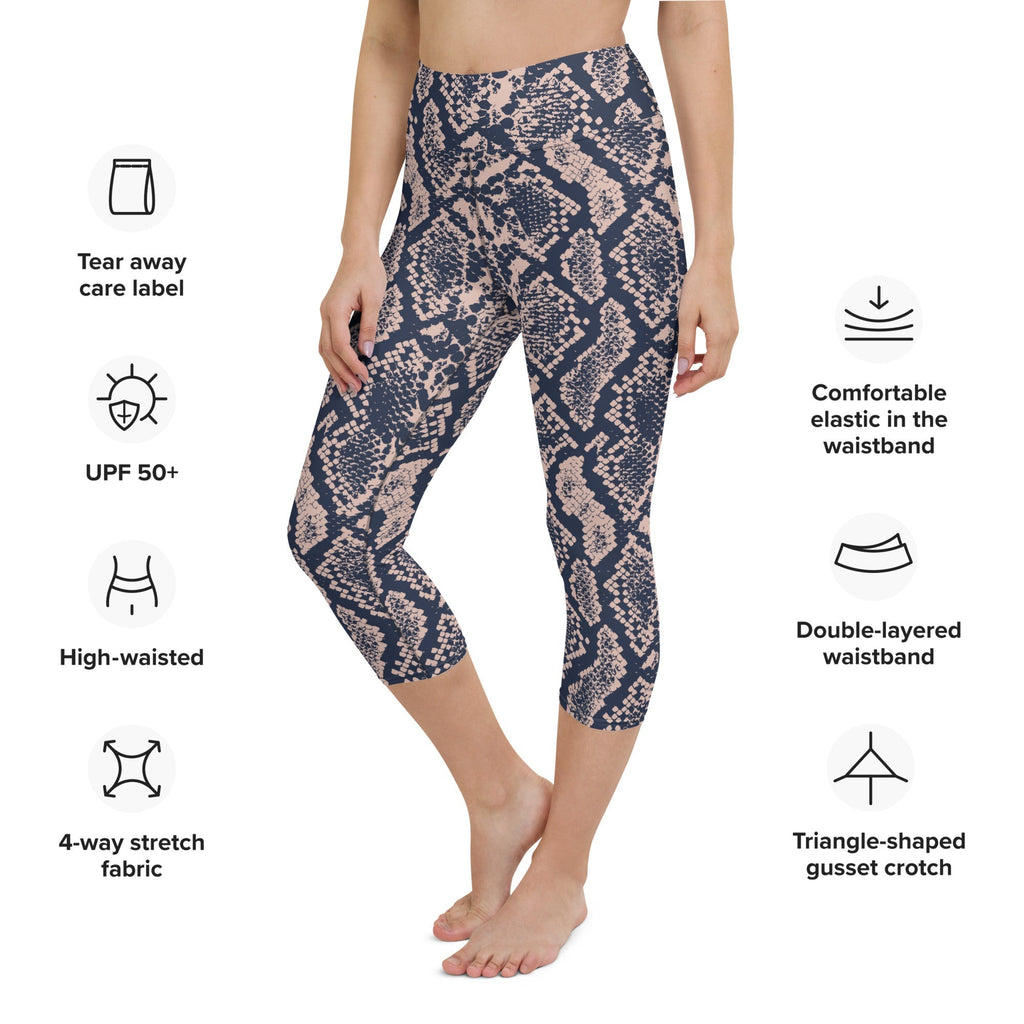 Dusty Pink Snakeskin Yoga Capris