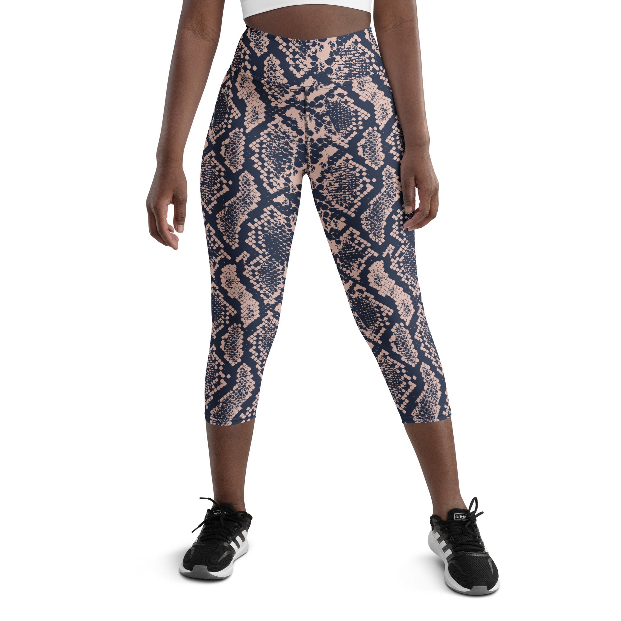 Dusty Pink Snakeskin Yoga Capris