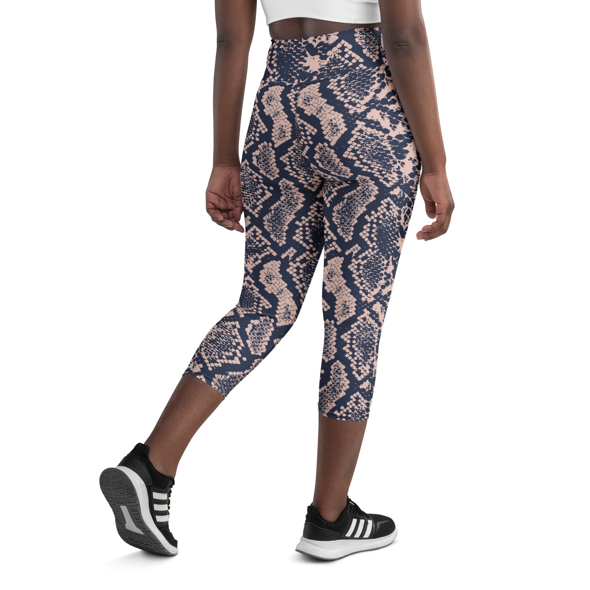 Dusty Pink Snakeskin Yoga Capris