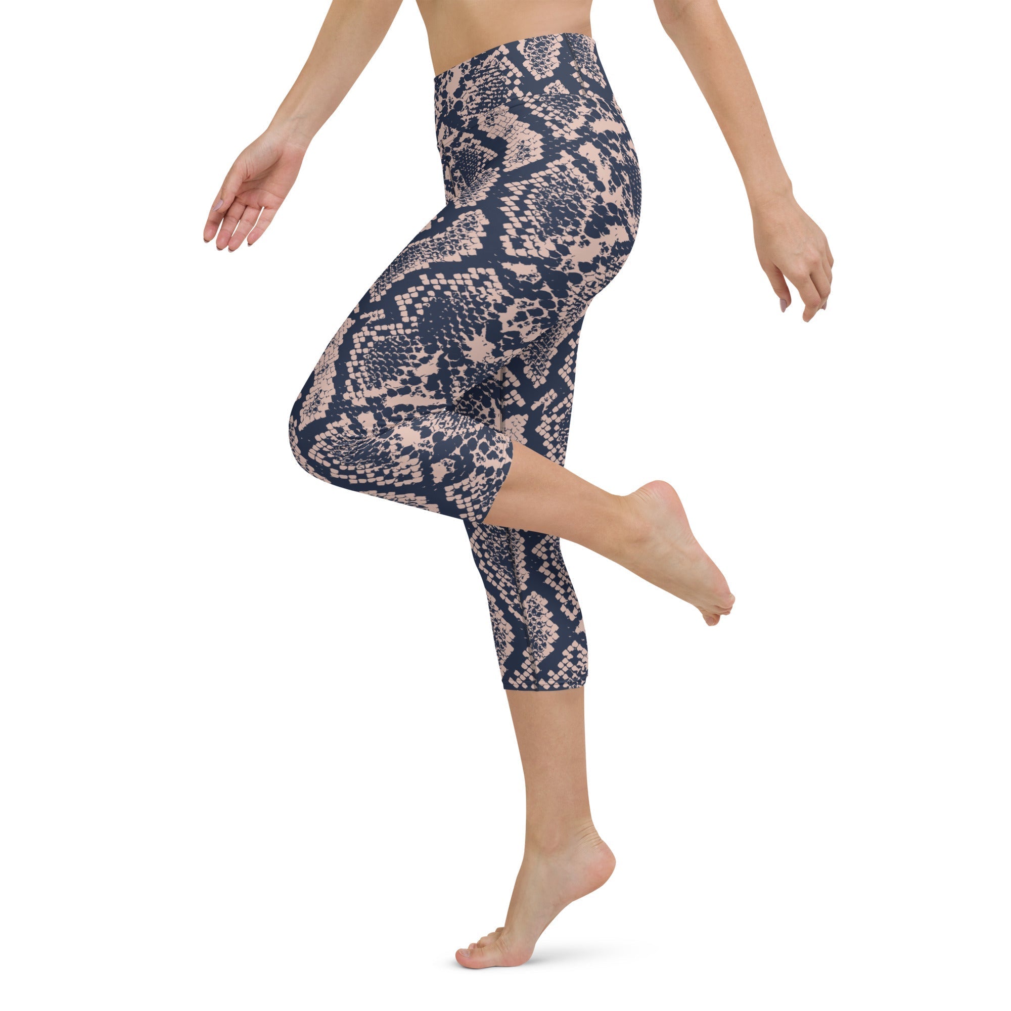 Dusty Pink Snakeskin Yoga Capris