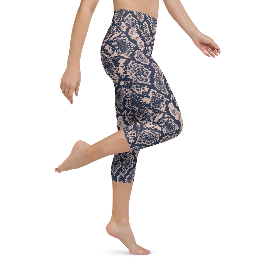 Dusty Pink Snakeskin Yoga Capris