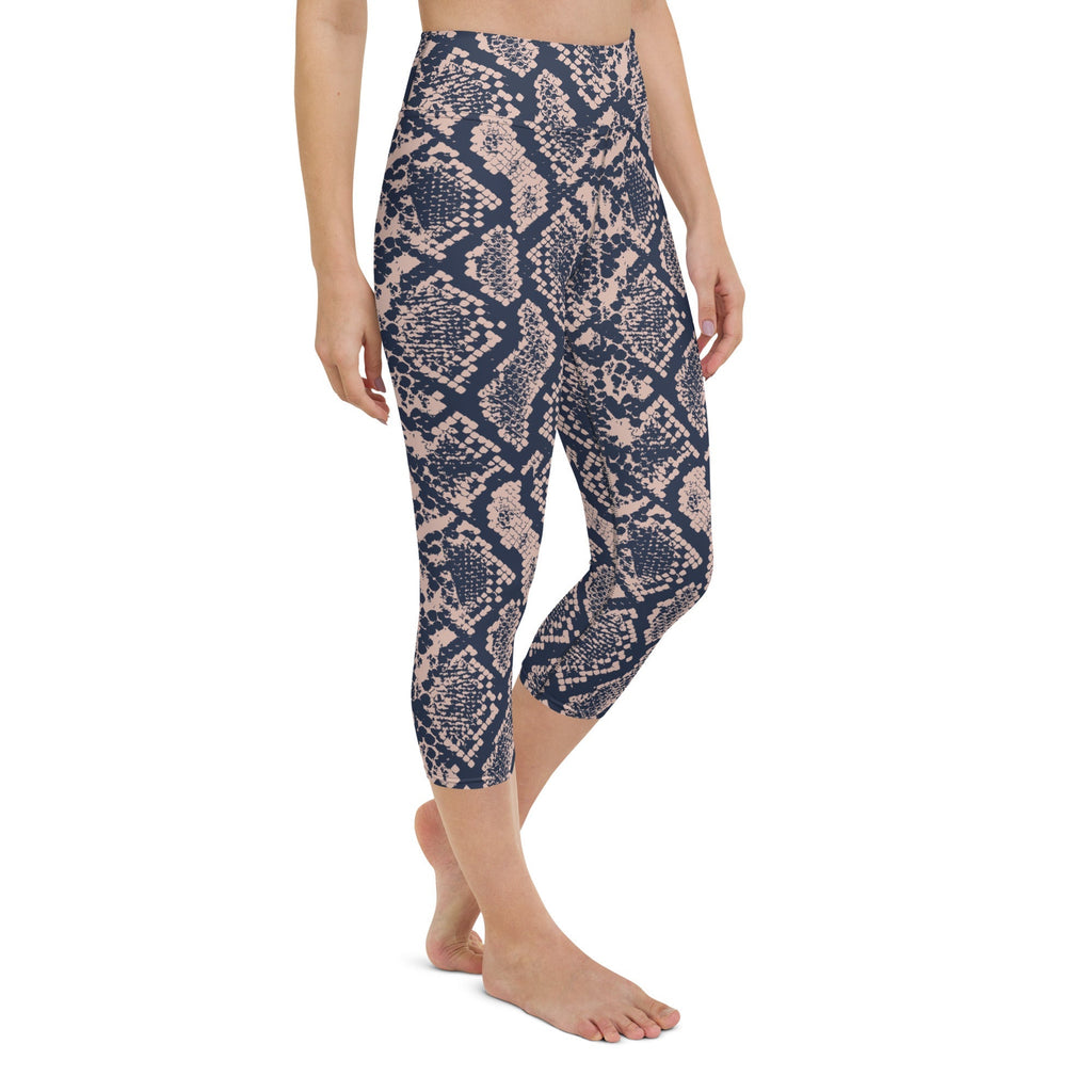 Dusty Pink Snakeskin Yoga Capris