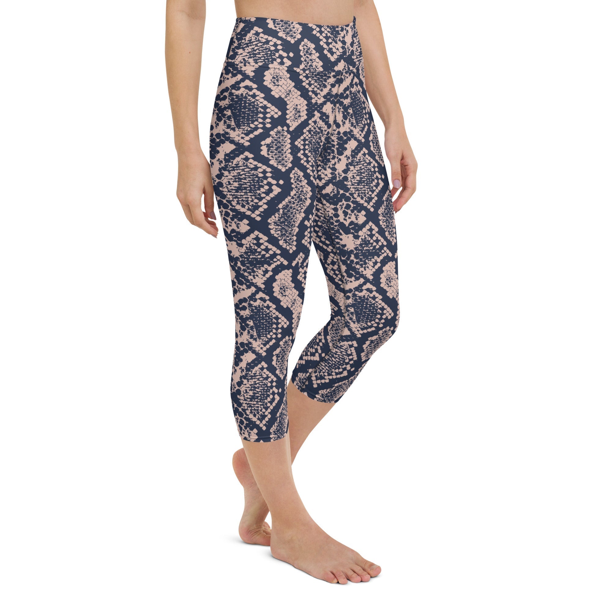 Dusty Pink Snakeskin Yoga Capris