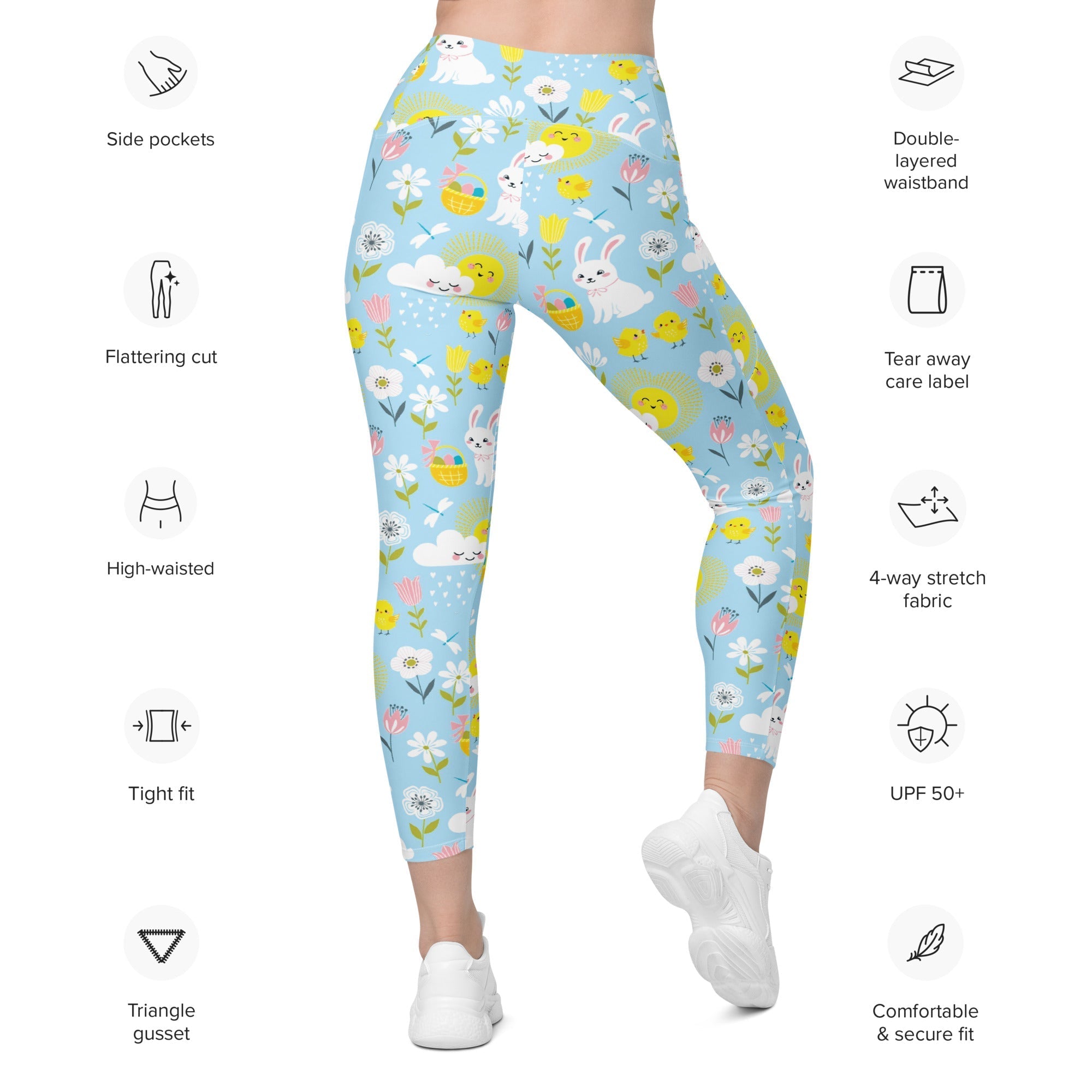 Easter Cute Pattern Leggings With Pockets