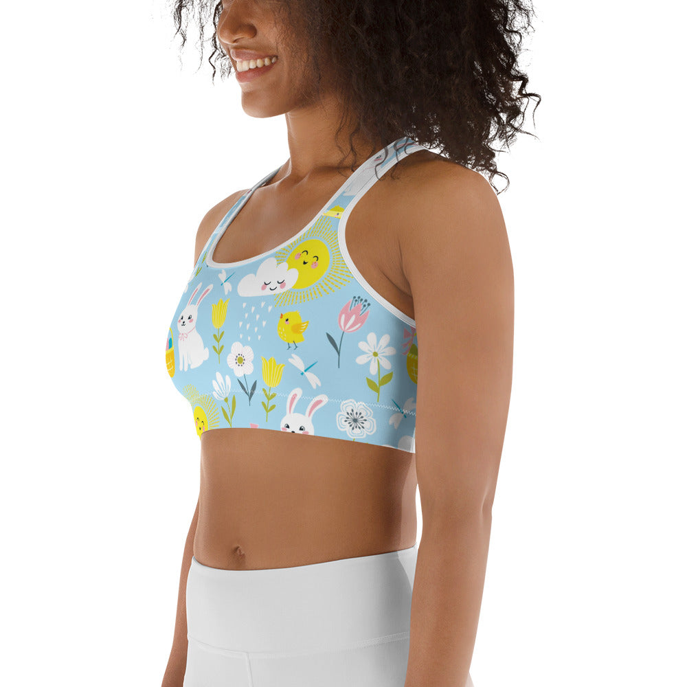 Easter Cute Pattern Sports Bra