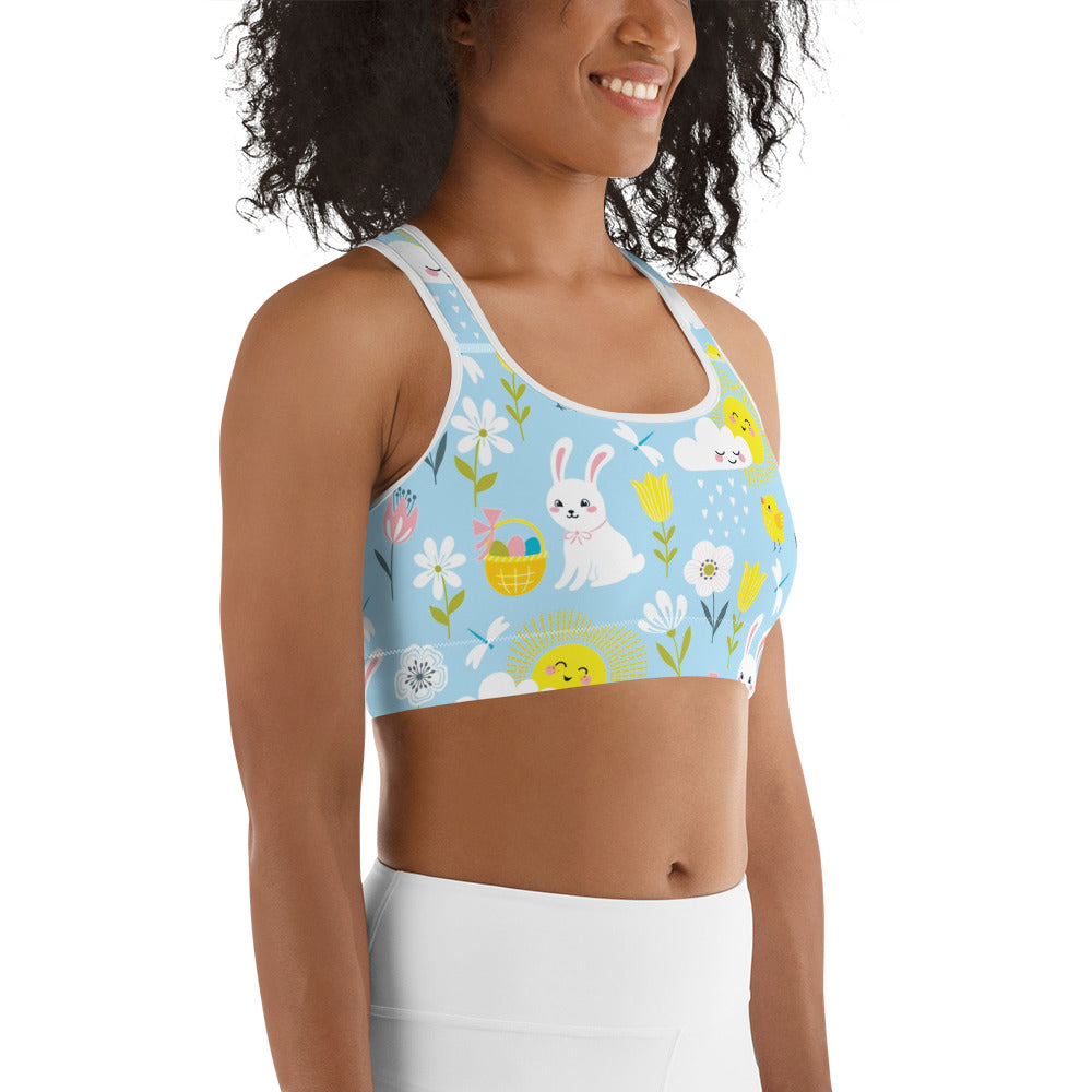 Easter Cute Pattern Sports Bra