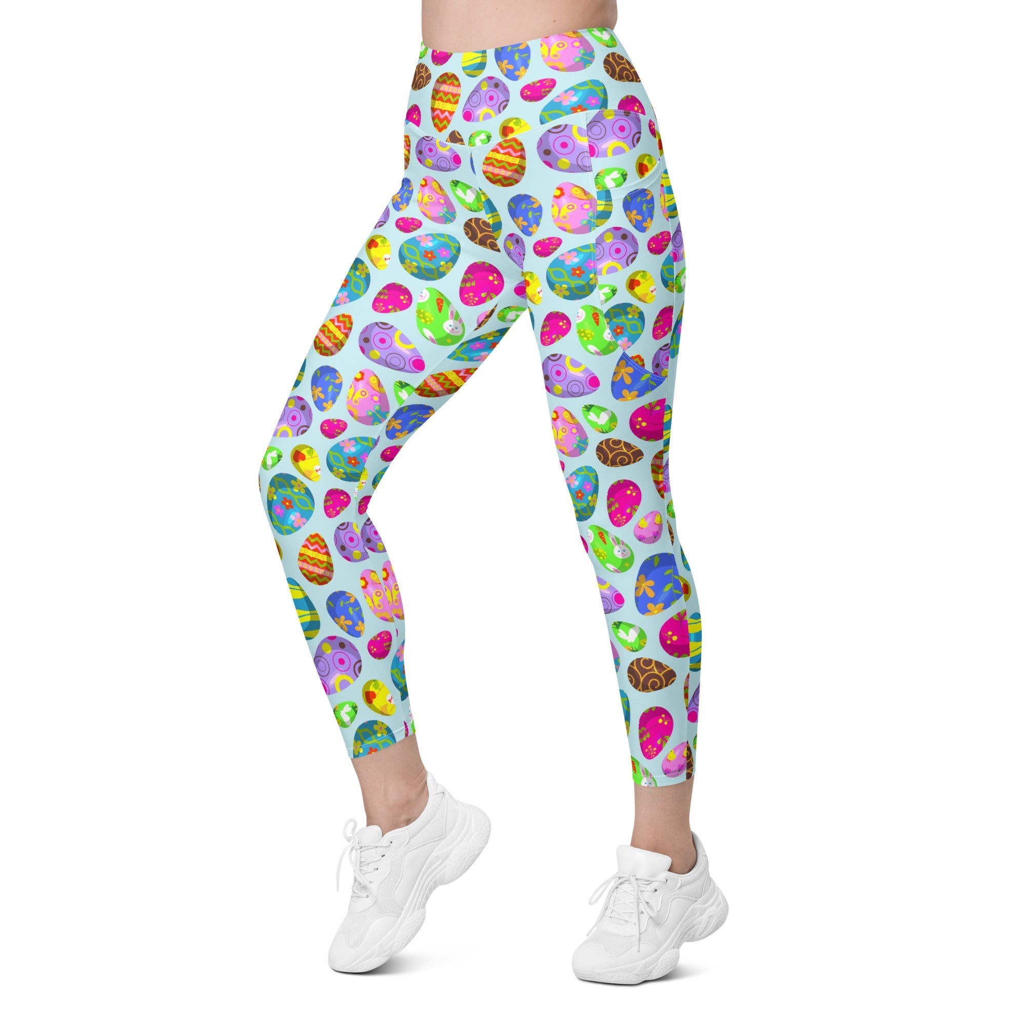 Easter Egg Pattern Leggings With Pockets