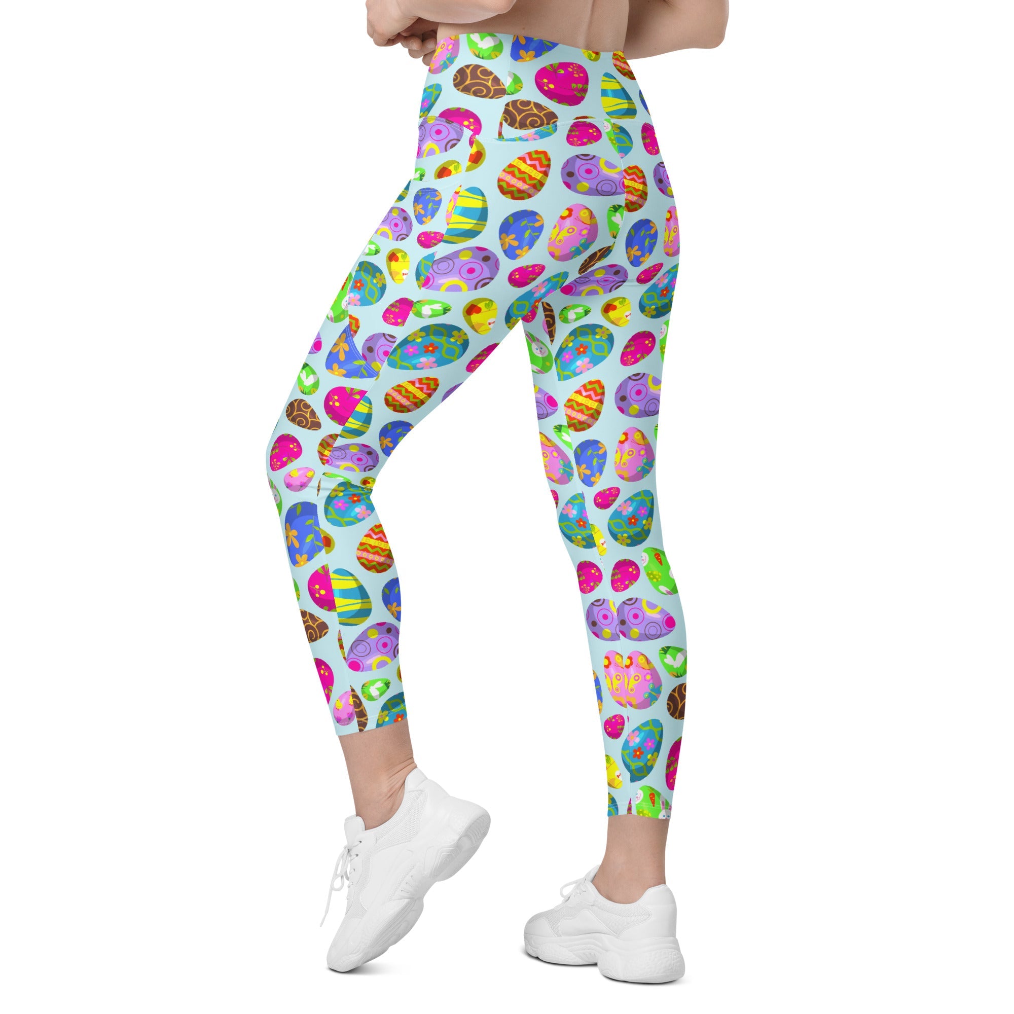 Easter Egg Pattern Leggings With Pockets