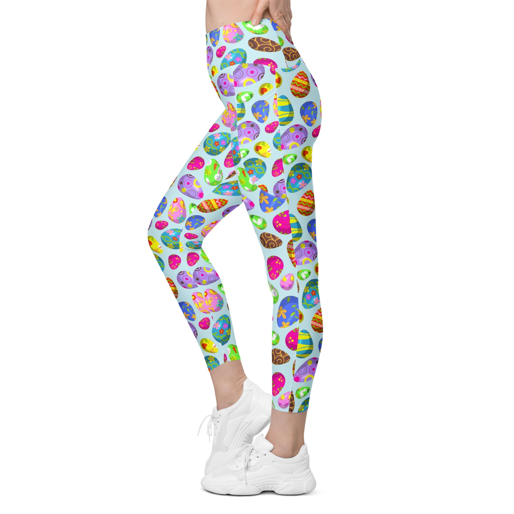 Easter Egg Pattern Leggings With Pockets