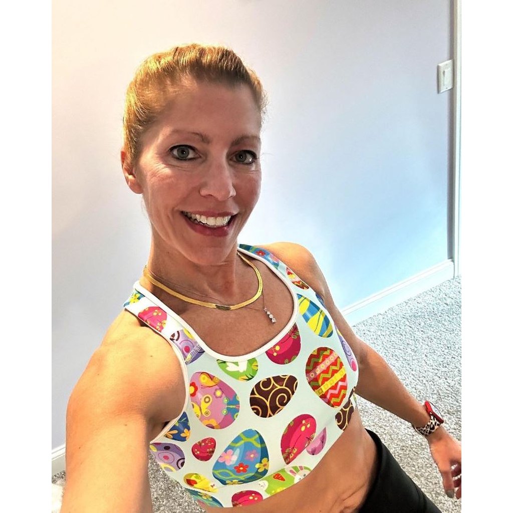 Easter Egg Pattern Sports Bra