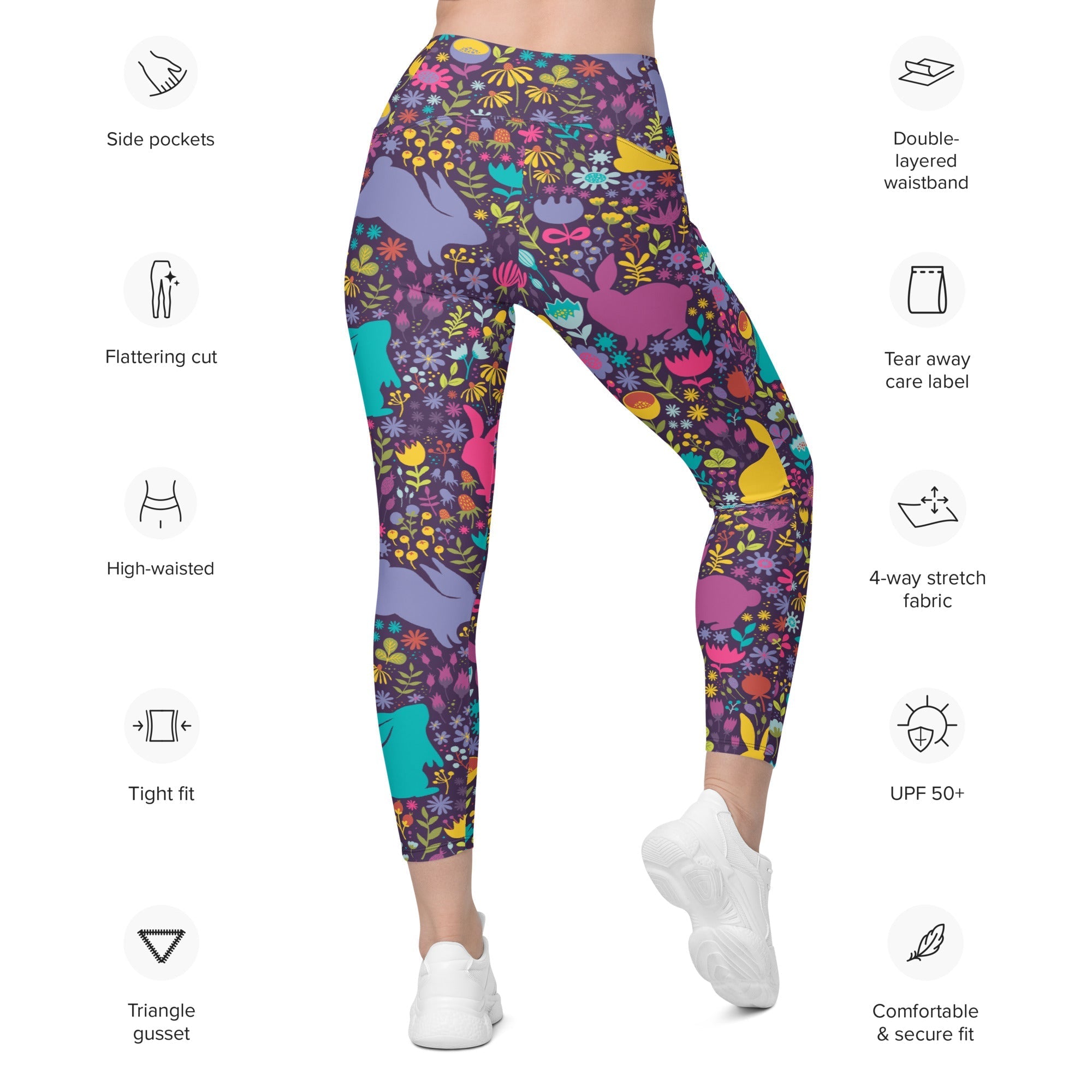 Easter Garden Leggings With Pockets