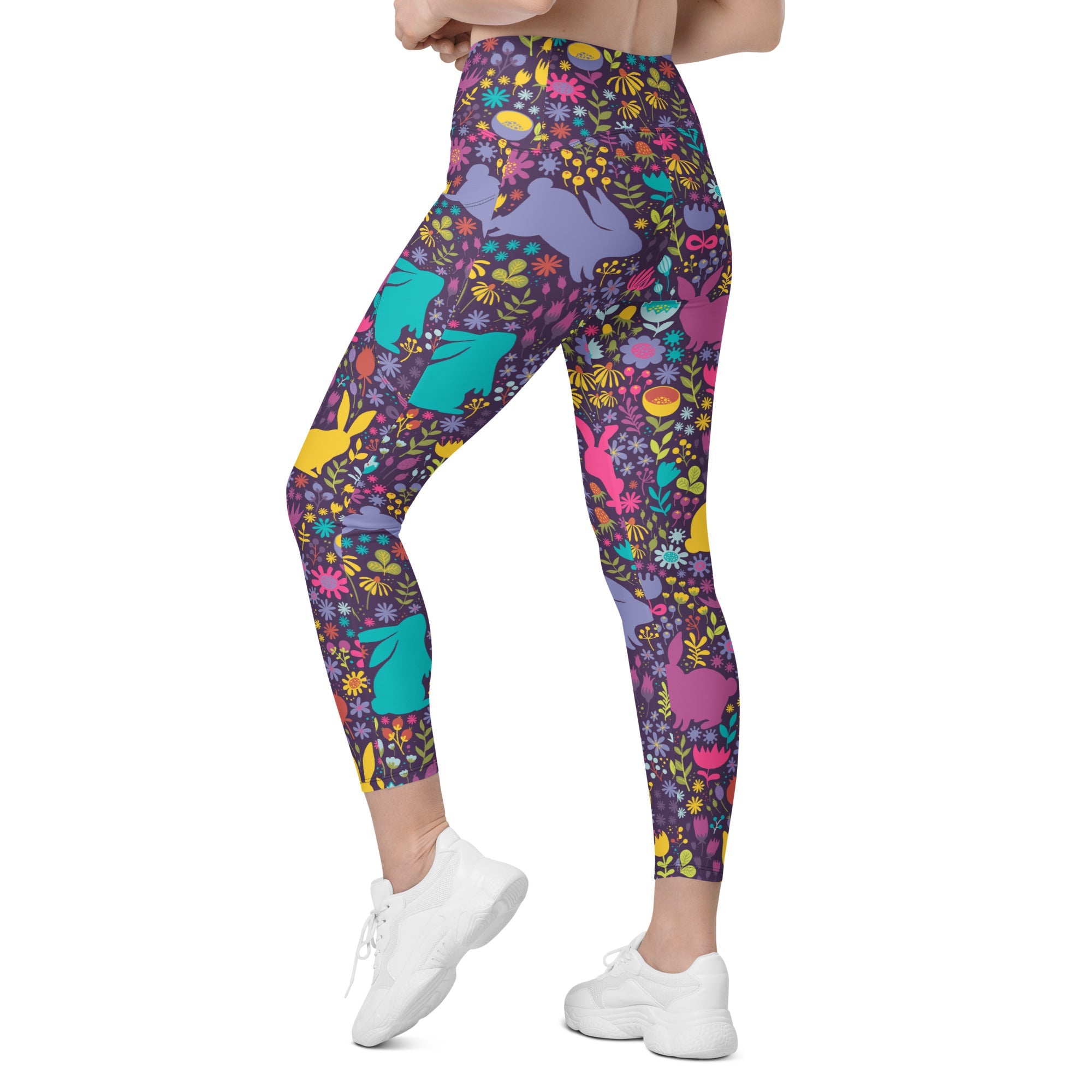 Easter Garden Leggings With Pockets