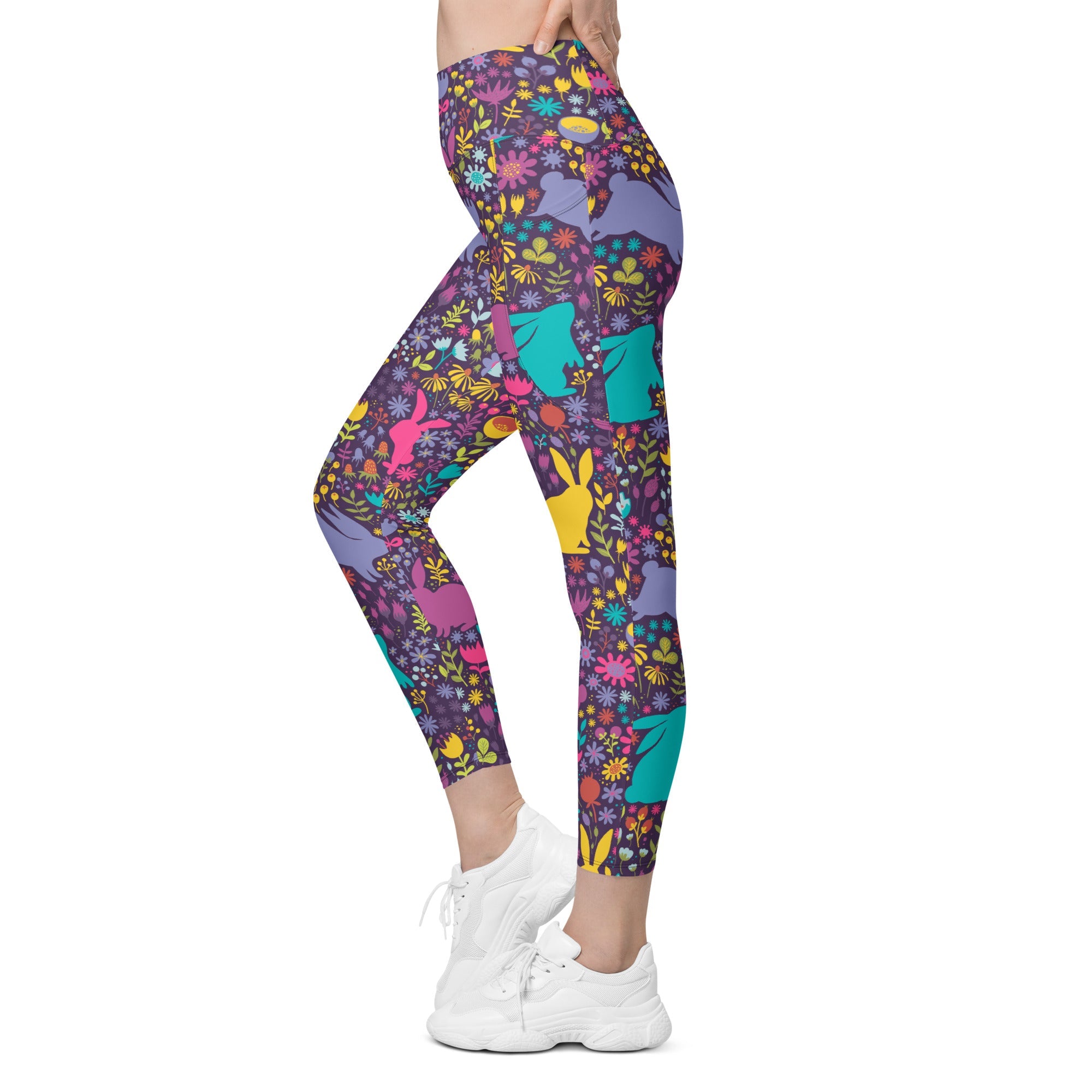 Easter Garden Leggings With Pockets