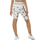 Embroidered Effect Floral Biker Shorts