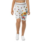 Embroidered Effect Floral Biker Shorts
