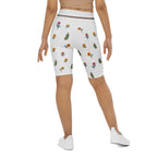 Embroidered Effect Floral Biker Shorts