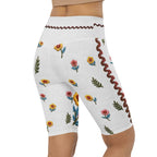 Embroidered Effect Floral Biker Shorts