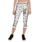 Embroidered Effect Floral Capris