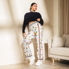 Embroidered Effect Floral Flare Leggings