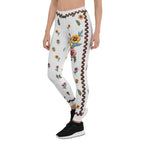 Embroidered Effect Floral Leggings