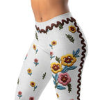 Embroidered Effect Floral Leggings