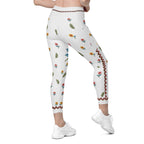 Embroidered Effect Floral Leggings With Pockets