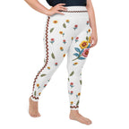 Embroidered Effect Floral Plus Size Leggings