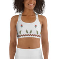Embroidered Effect Floral Sports Bra