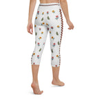 Embroidered Effect Floral Yoga Capris
