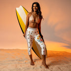 Embroidered Effect Floral Yoga Capris