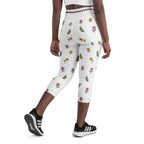 Embroidered Effect Floral Yoga Capris