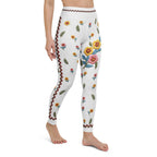 Embroidered Effect Floral Yoga Leggings