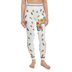 Embroidered Effect Floral Yoga Leggings