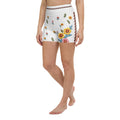 Embroidered Effect Floral Yoga Shorts