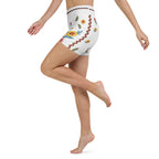 Embroidered Effect Floral Yoga Shorts