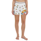 Embroidered Effect Floral Yoga Shorts