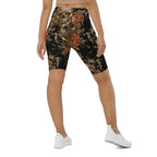 Embroidery Skull Biker Shorts
