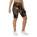 Embroidery Skull Biker Shorts