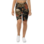 Embroidery Skull Biker Shorts