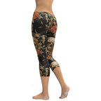 Embroidery Skull Capris
