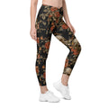 Embroidery Skull Crossover Leggings With Pockets