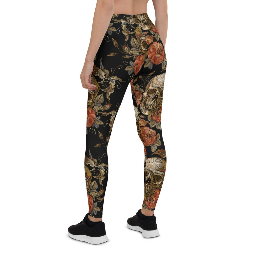 Embroidery Skull Leggings