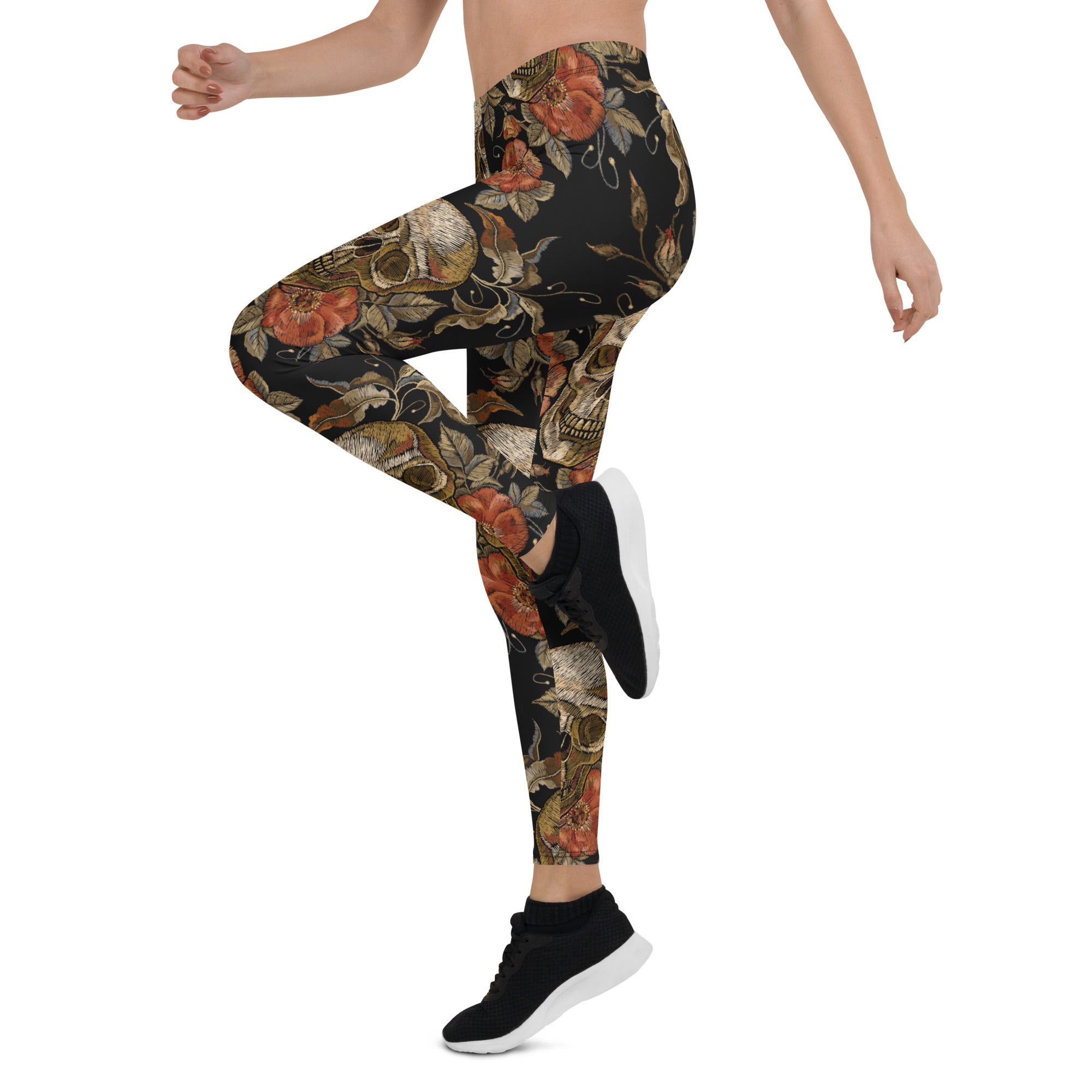 Embroidery Skull Leggings