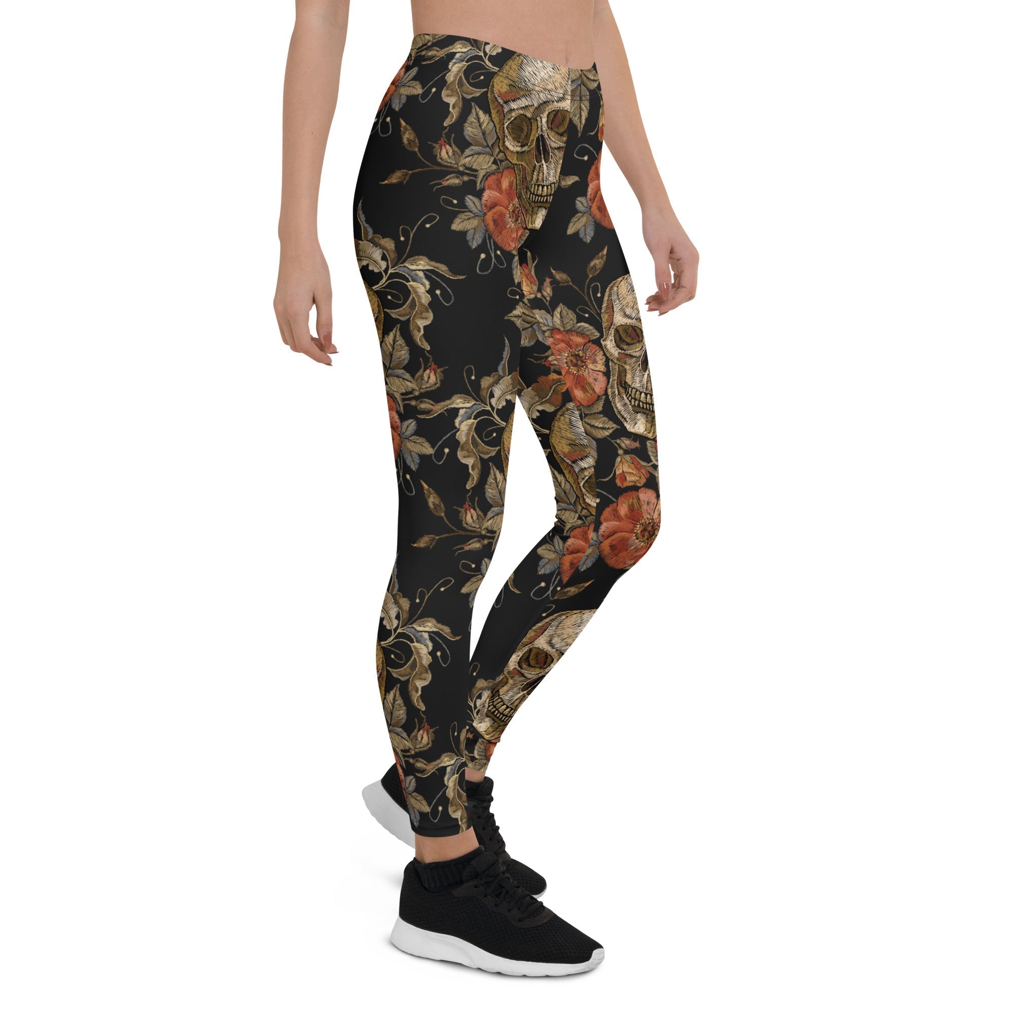 Embroidery Skull Leggings