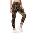 Embroidery Skull Leggings With Pockets