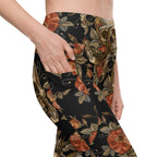 Embroidery Skull Leggings With Pockets