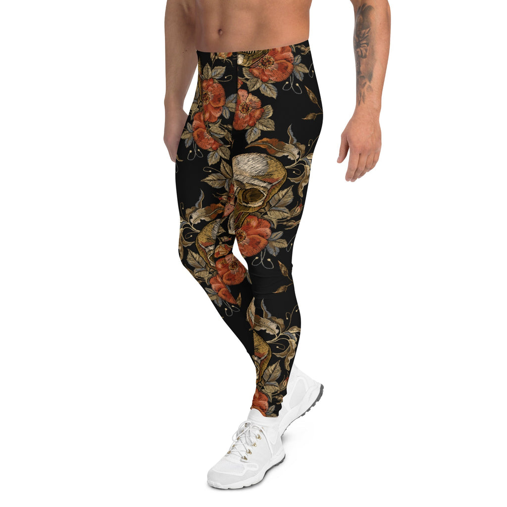 Embroidery Skull Men's Leggings