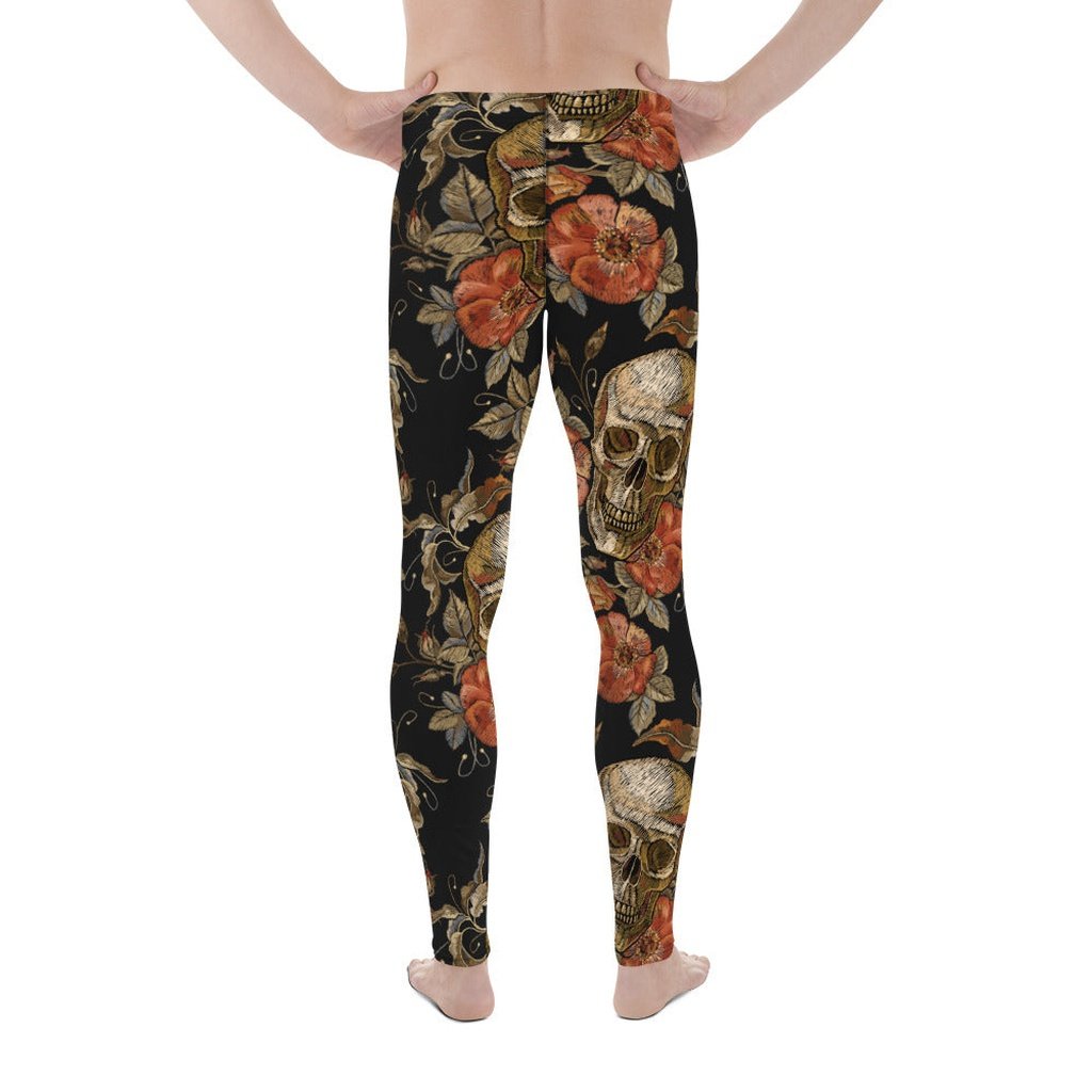 Embroidery Skull Men's Leggings