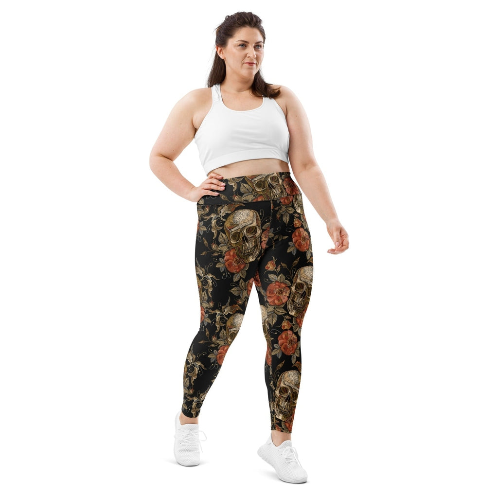 Embroidery Skull Plus Size Leggings