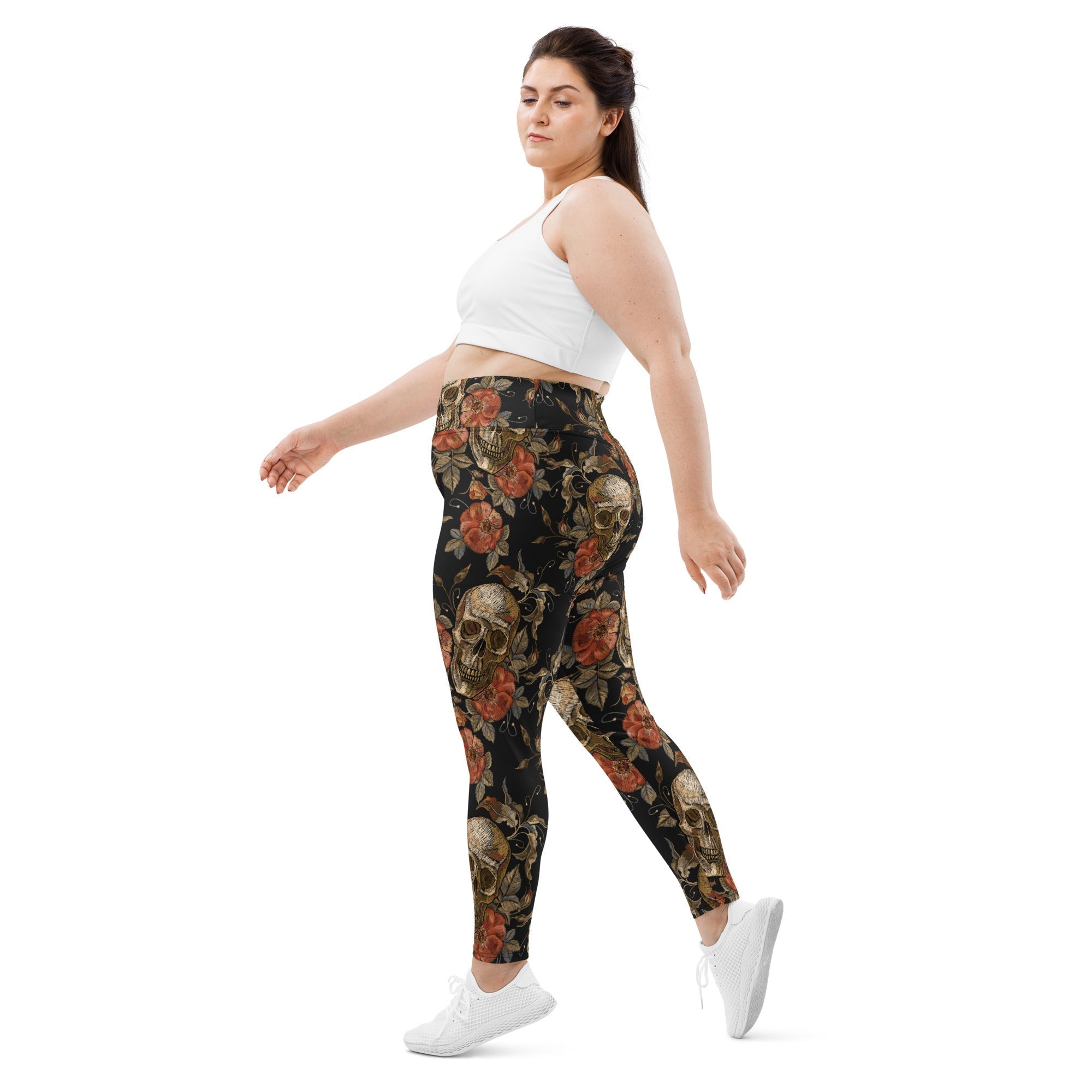 Embroidery Skull Plus Size Leggings